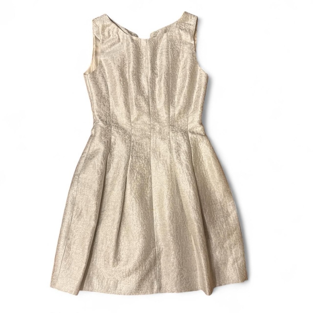 Zara Shimmering Cream Womens Dress High Neck with Zipper